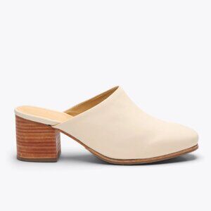 Nisolo All-Day Heeled Mule Cream Size 7